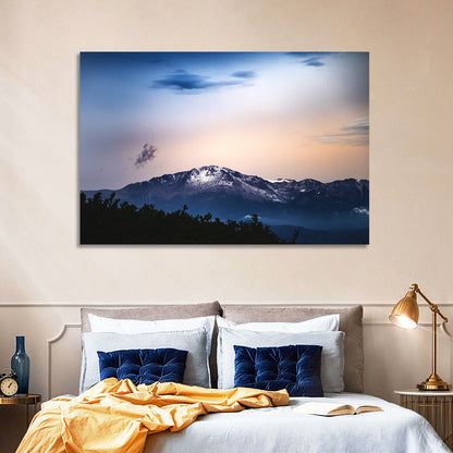 Snow-capped Pikes Peak at Dusk Wall Art