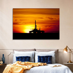 Oil Rig Sunset Wall Art