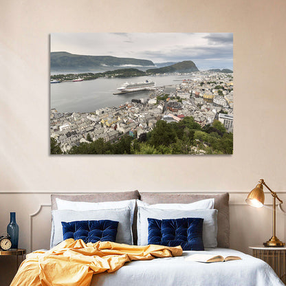 Alesund Harbor Cityscape Wall Art