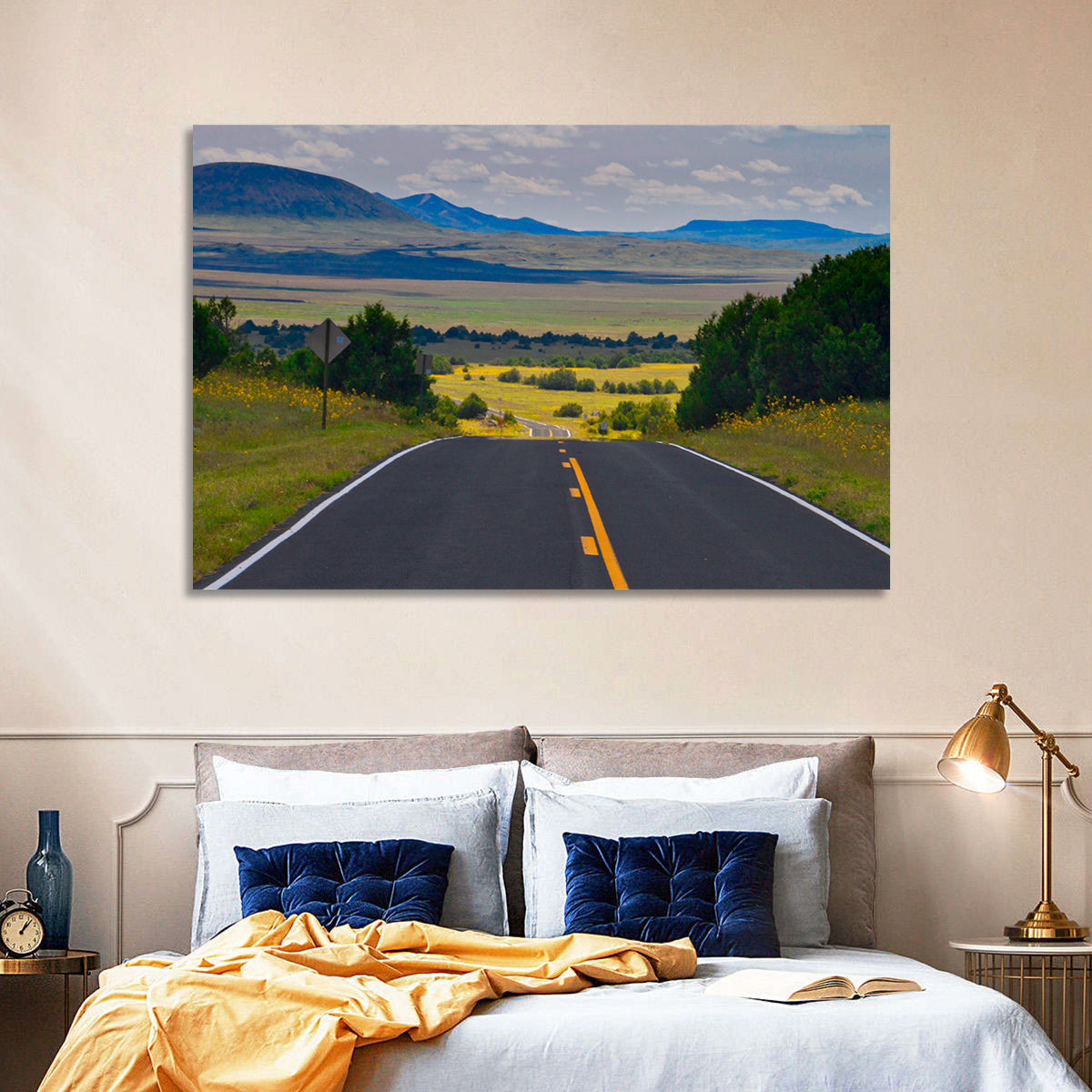 New Mexico Highway Wall Art in a room, landscape