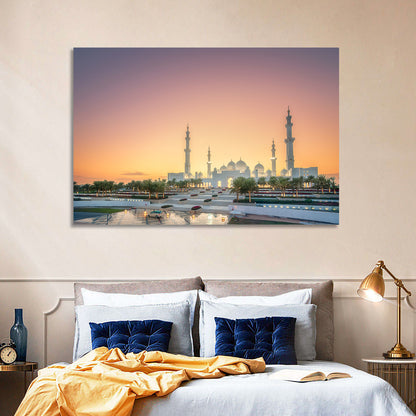 Sheikh Zayed Grand Mosque at Sunset Wall Art