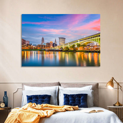 Cleveland Skyline at Dusk Wall Art