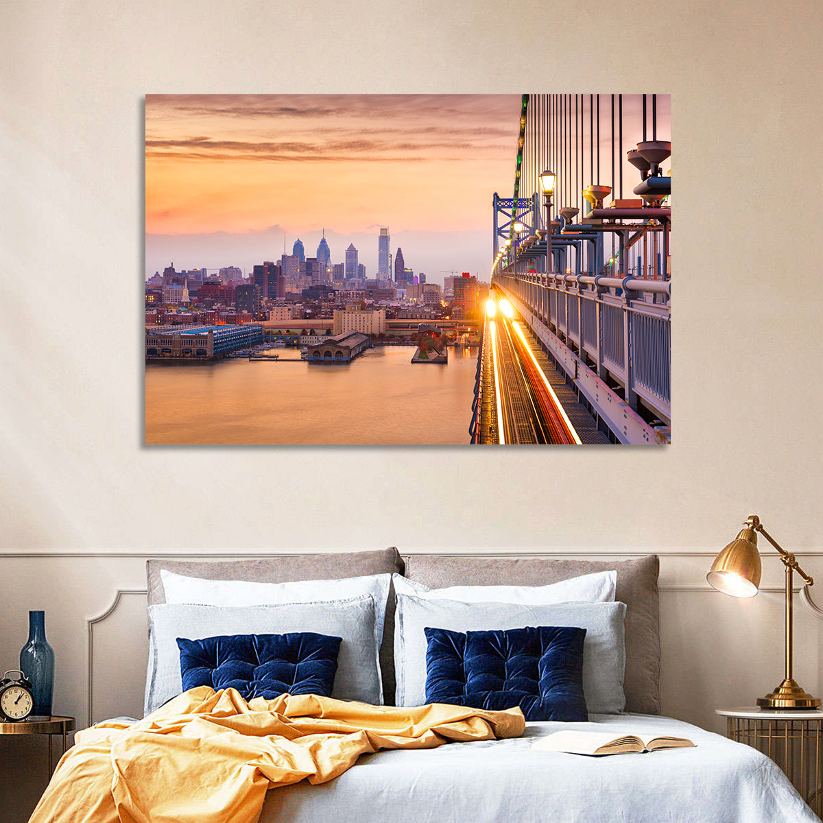 Benjamin Franklin Bridge, Philadelphia Wall Art in a room, landscape