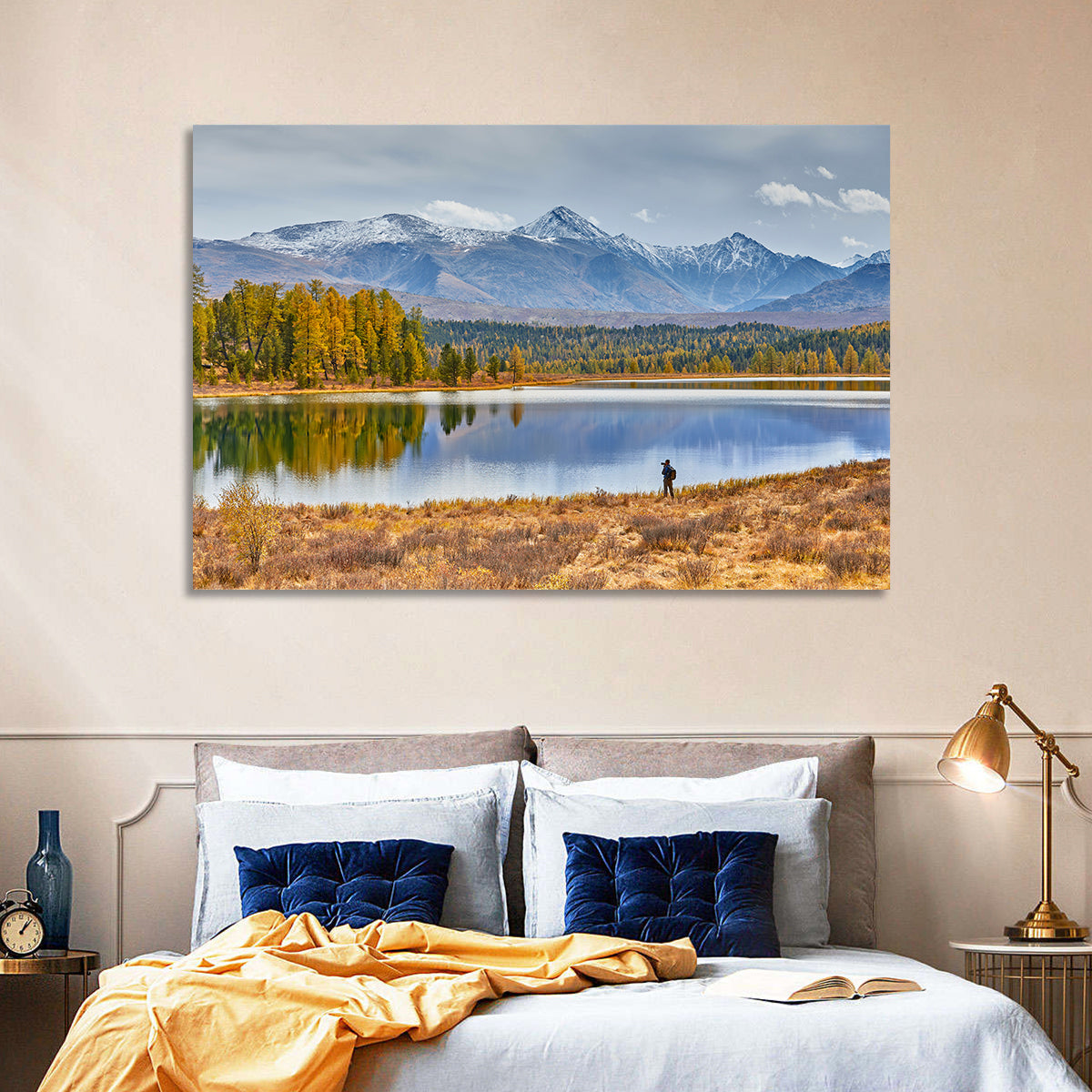 Autumn Mountain Lake Reflection Wall Art