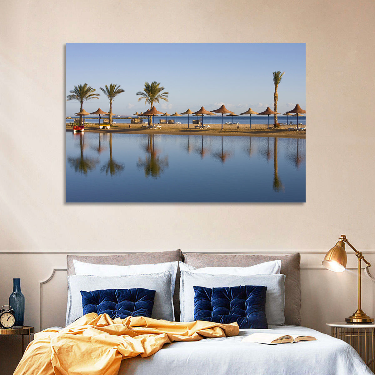 Hurghada Beach Seascape Wall Art in a room, landscape