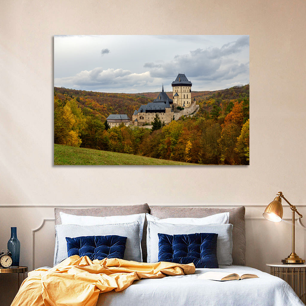 Karlštejn Castle in Autumn Forest Wall Art