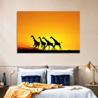 Savanna Giraffes at Sunset Wall Art