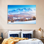 Snowy Mountain Peaks at Sunrise Wall Art