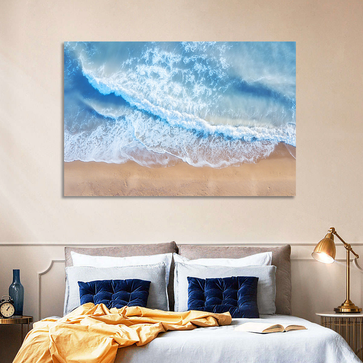 Aerial Turquoise Beach Waves Wall Art