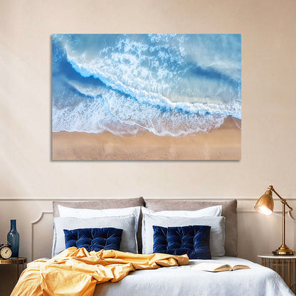 Aerial Turquoise Beach Waves Wall Art