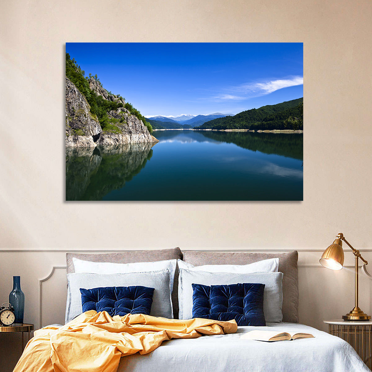 Calm Mountain Lake Reflection Wall Art