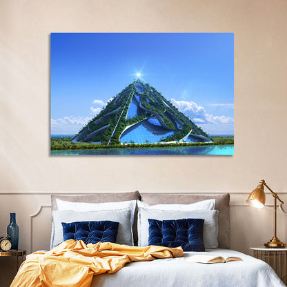 Glassy Pyramid with Gardens Wall Art