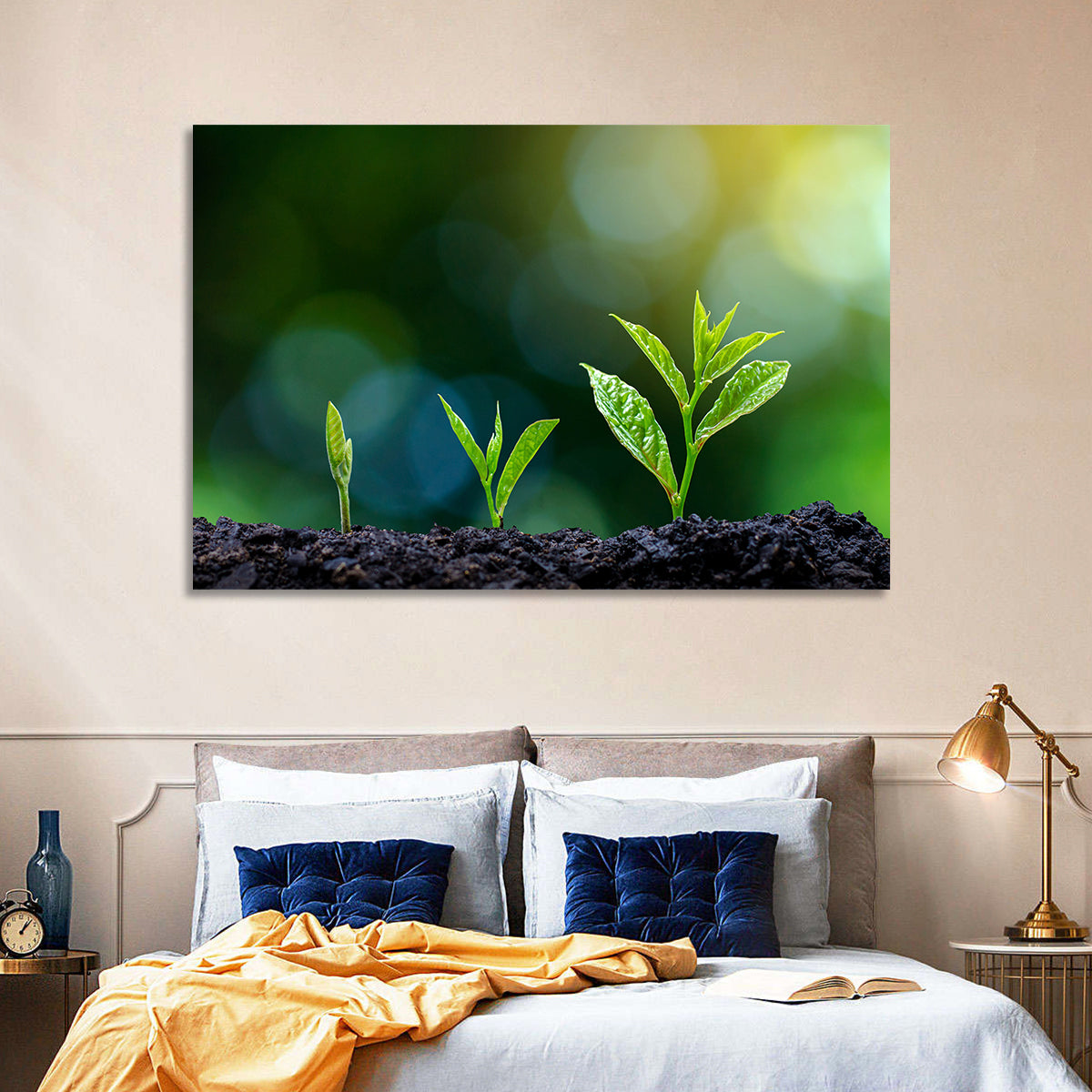 Seedling Growth Stages Wall Art in a room, landscape