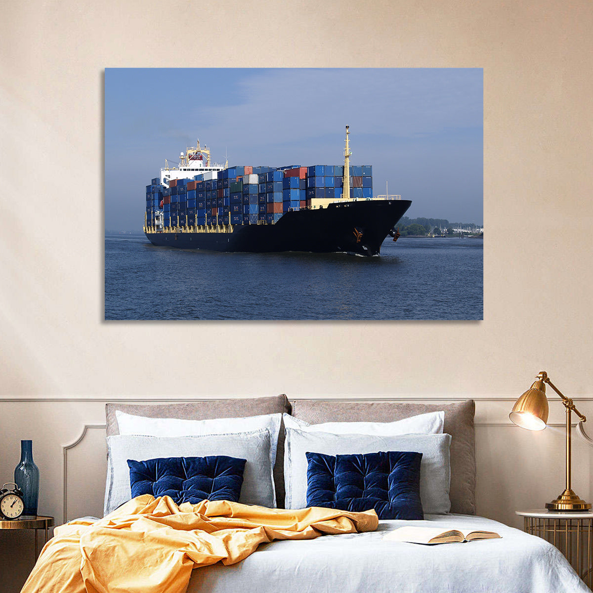 Container Ship in Motion Wall Art