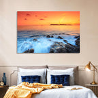 Dubrovnik Sunset Over Rocky Shore Wall Art