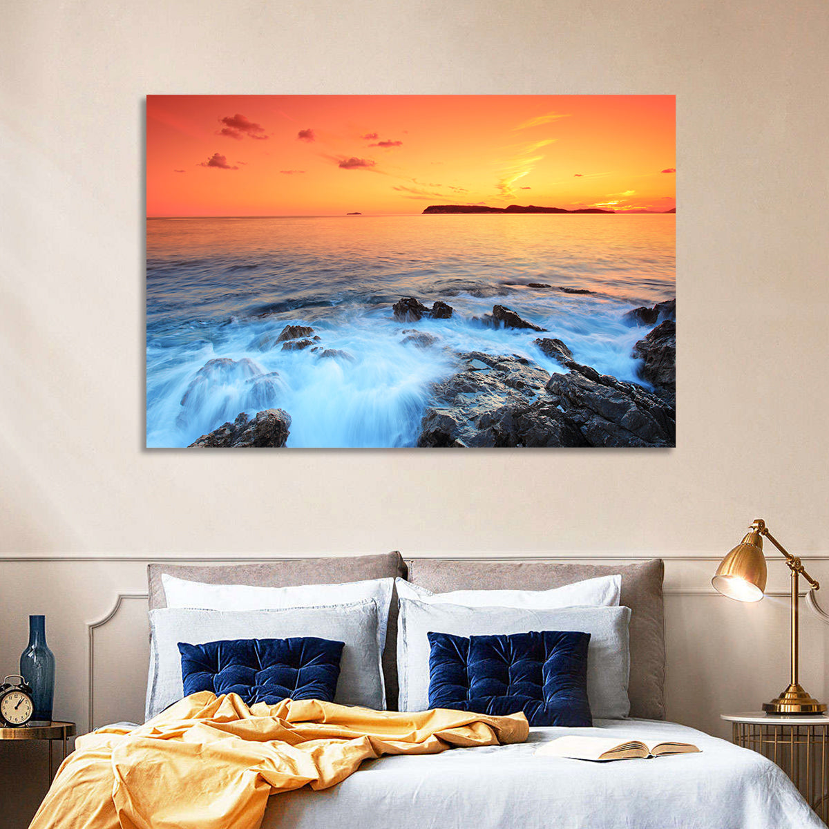 Dubrovnik Sunset Over Rocky Shore Wall Art