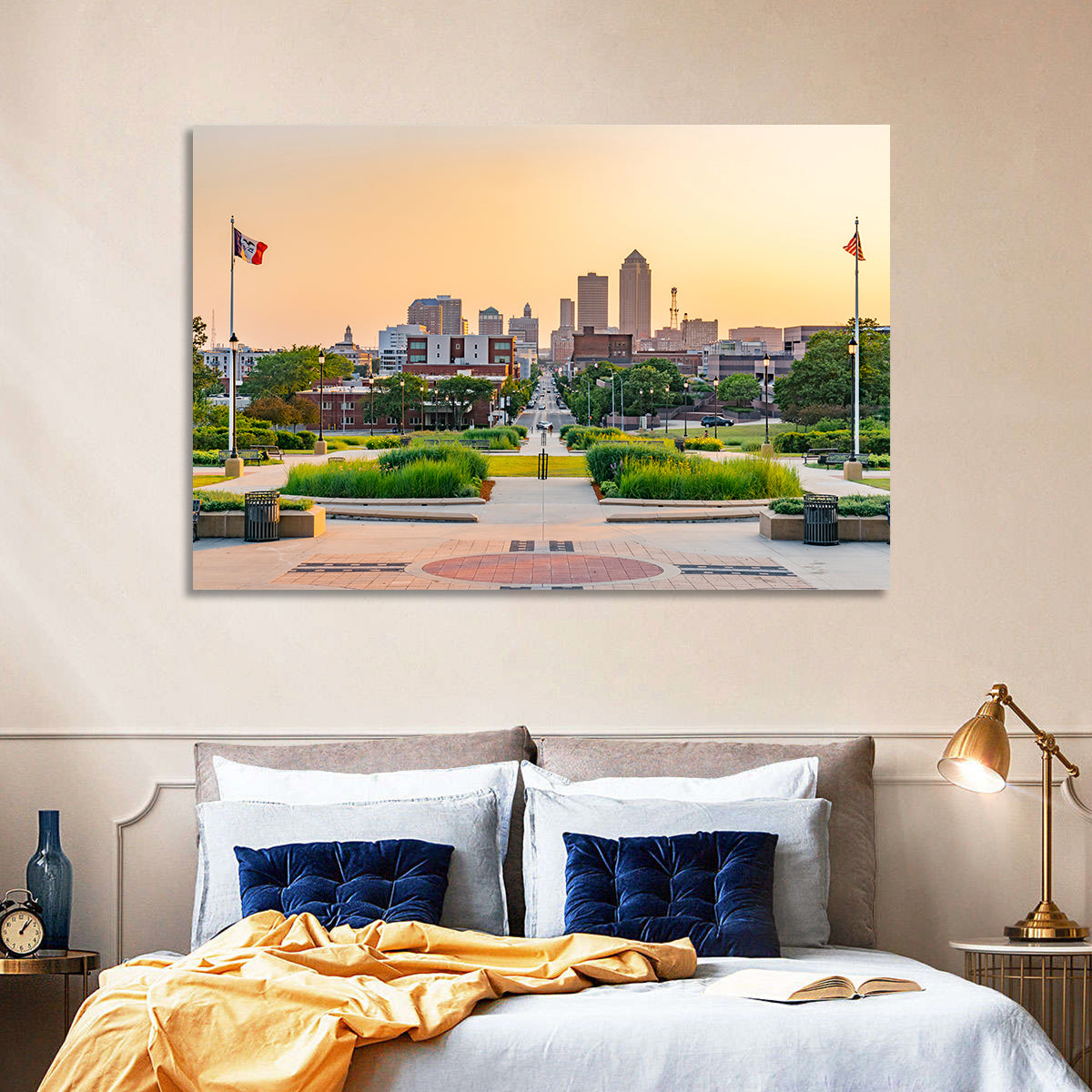 Des Moines Golden Hour Skyline Wall Art