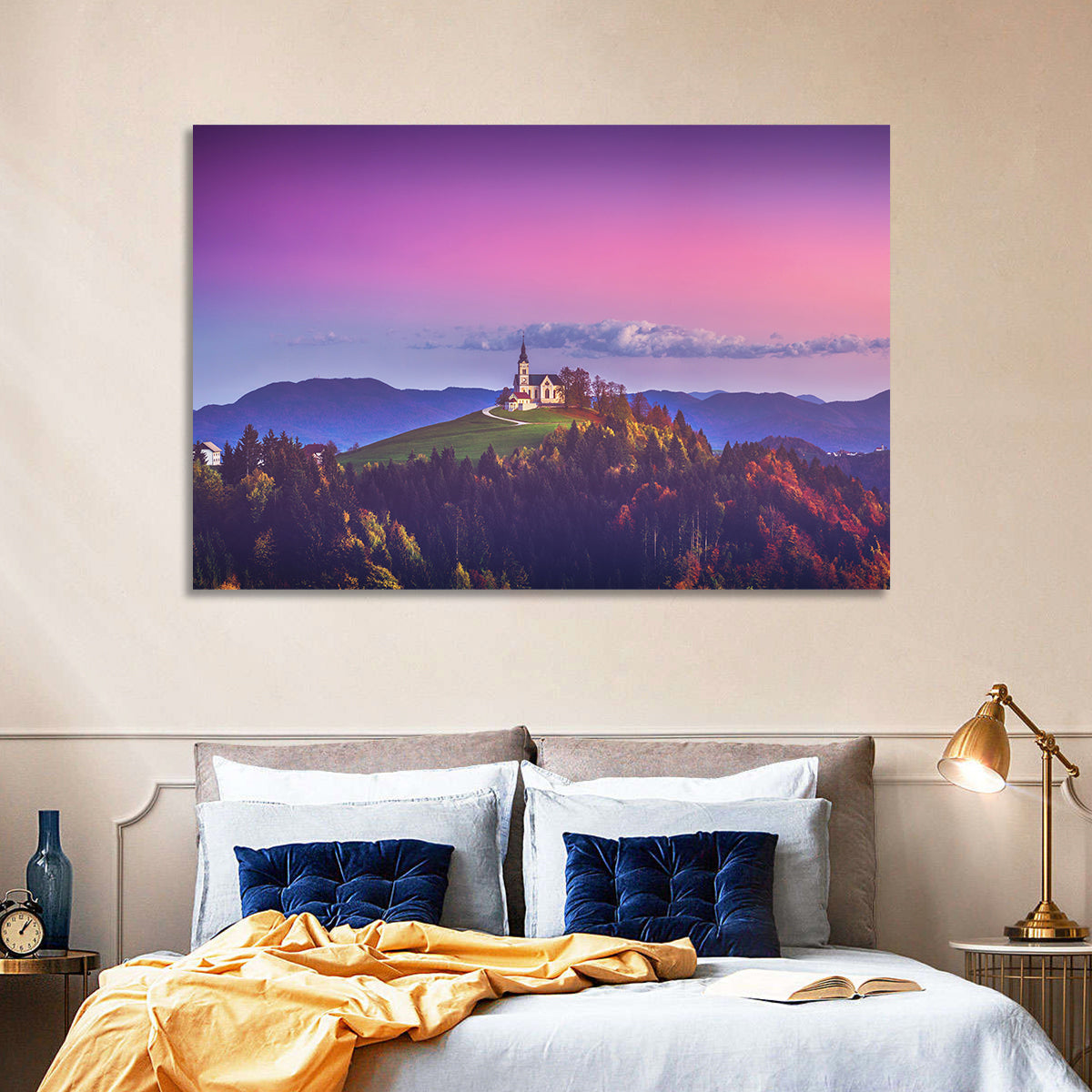 Saint Leonard Hilltop Church Wall Art in a room, landscape
