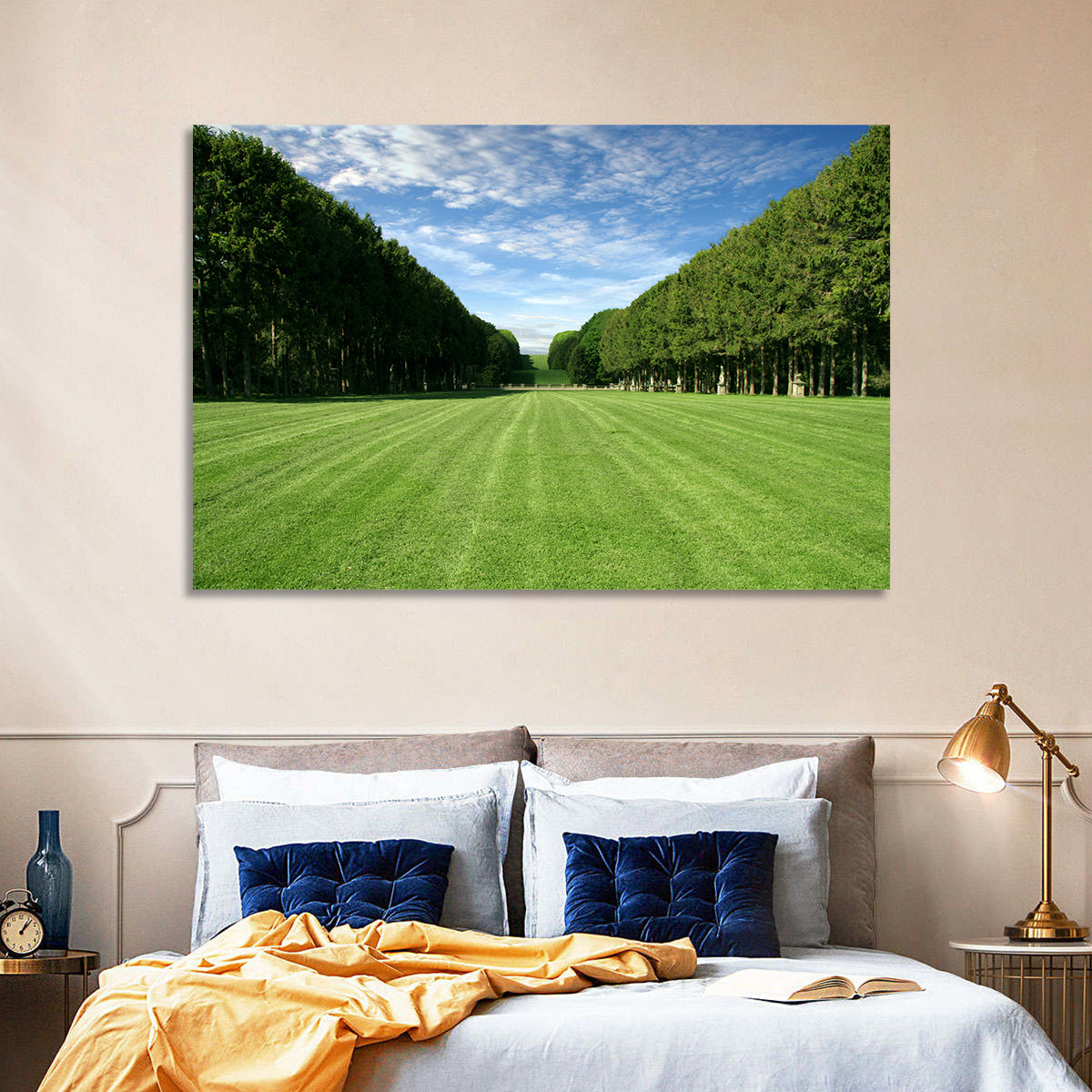 Tree-lined Manicured Lawn Wall Art in a room, landscape