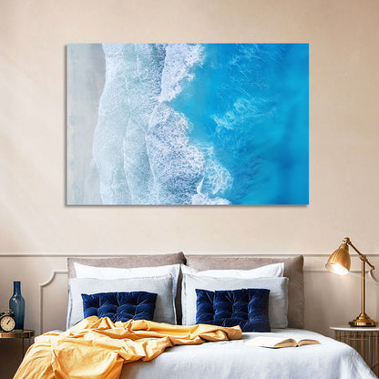 Aerial Turquoise Beach Waves Wall Art