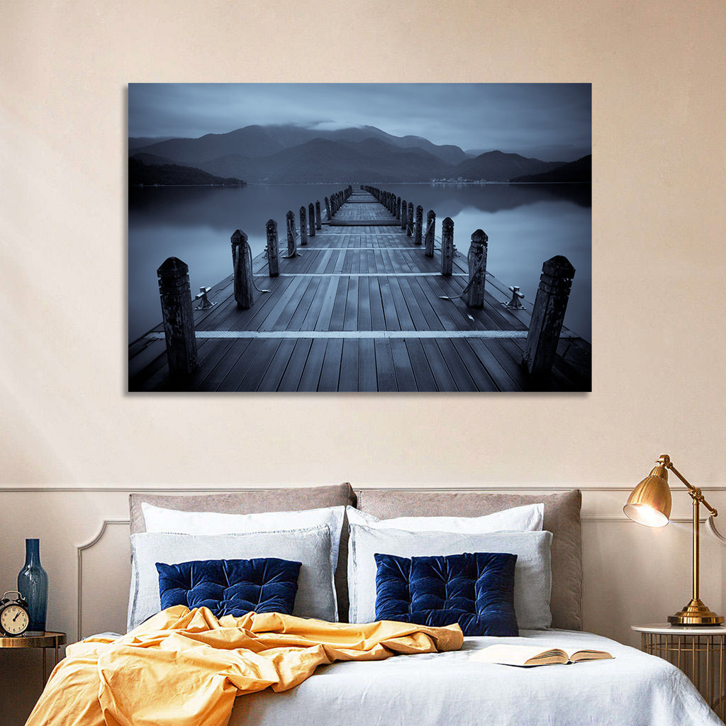 Long Lake Pier at Dusk Wall Art