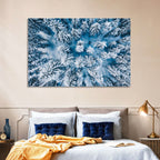 Aerial Snowy Evergreen Canopy Wall Art