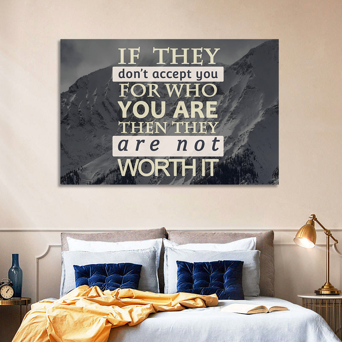 They Are Not Worth It Wall Art in a room, landscape