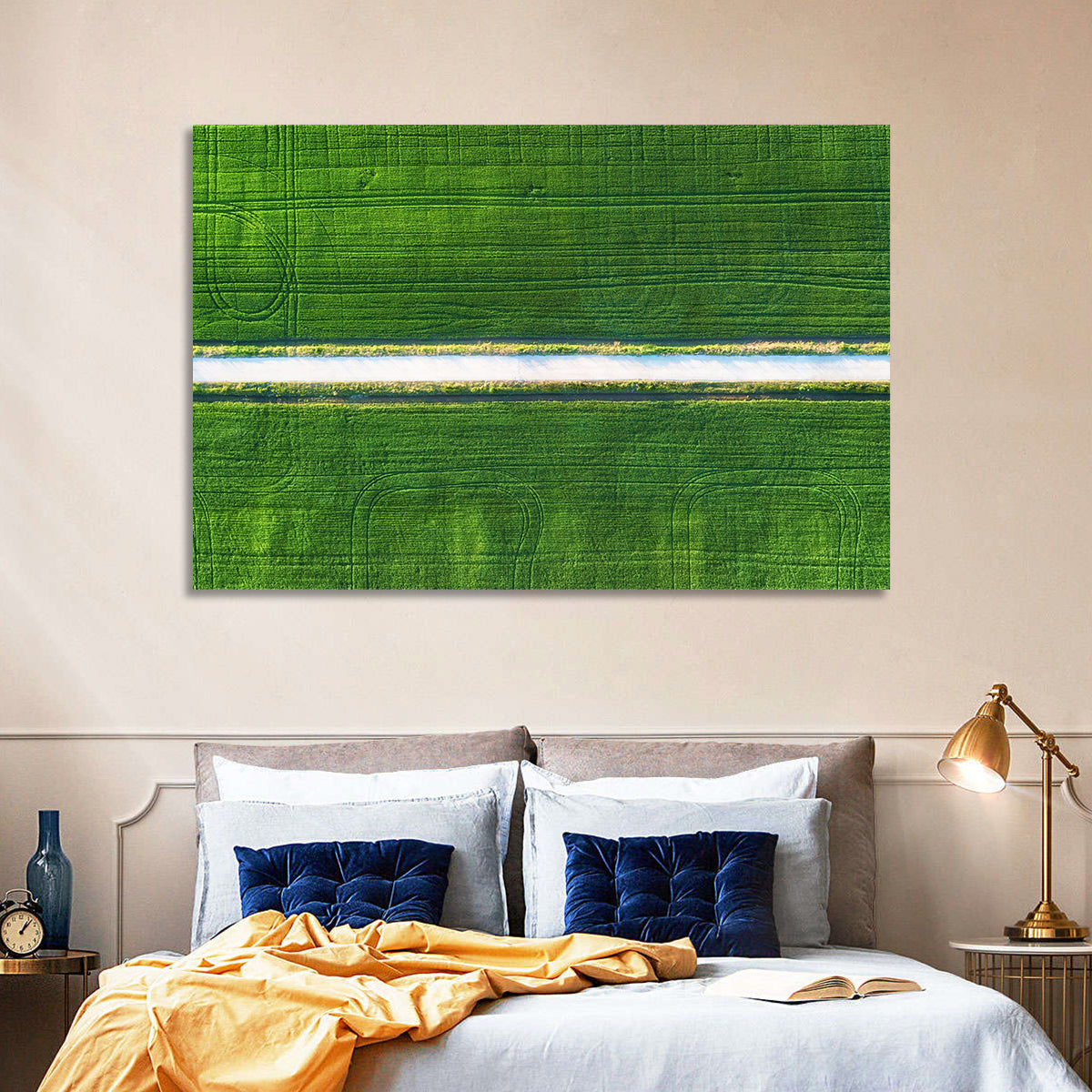Aerial Irrigation Canal View Wall Art