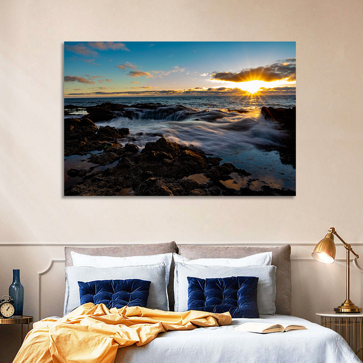 Thor's Well Sunset, Oregon Coast Wall Art in a room, landscape