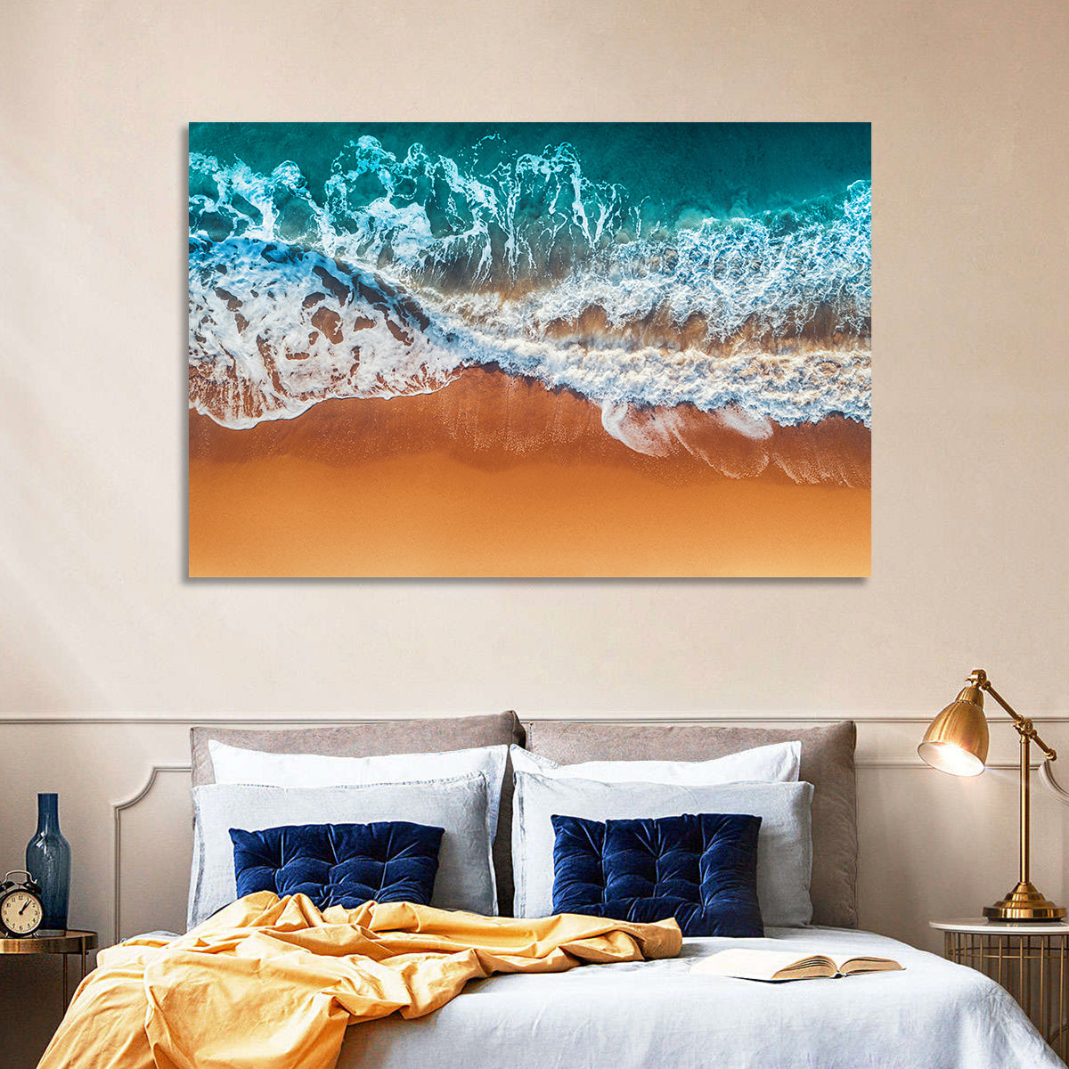 Aerial Beach Waves Wall Art