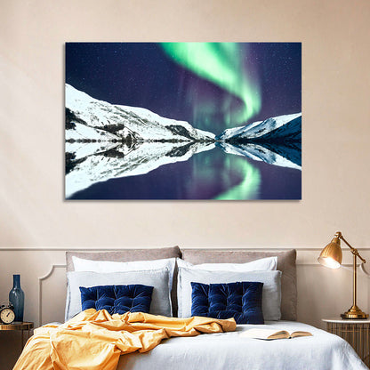 Emerald Aurora Over Mirror Lake Wall Art