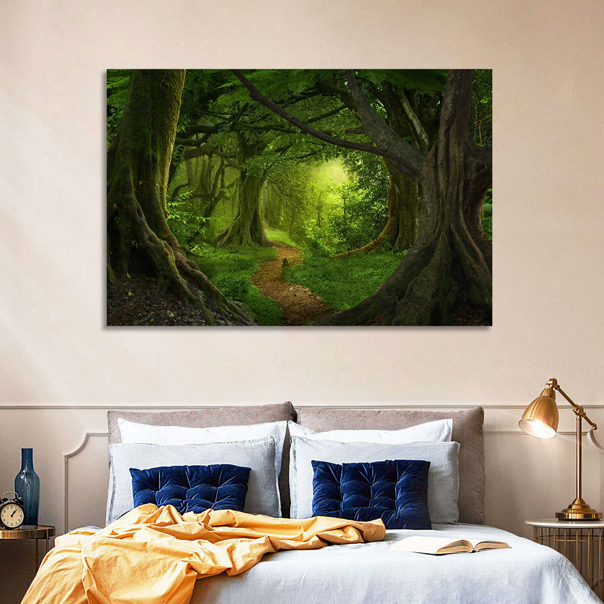 Tropical Forest Path Wall Art in a room, landscape
