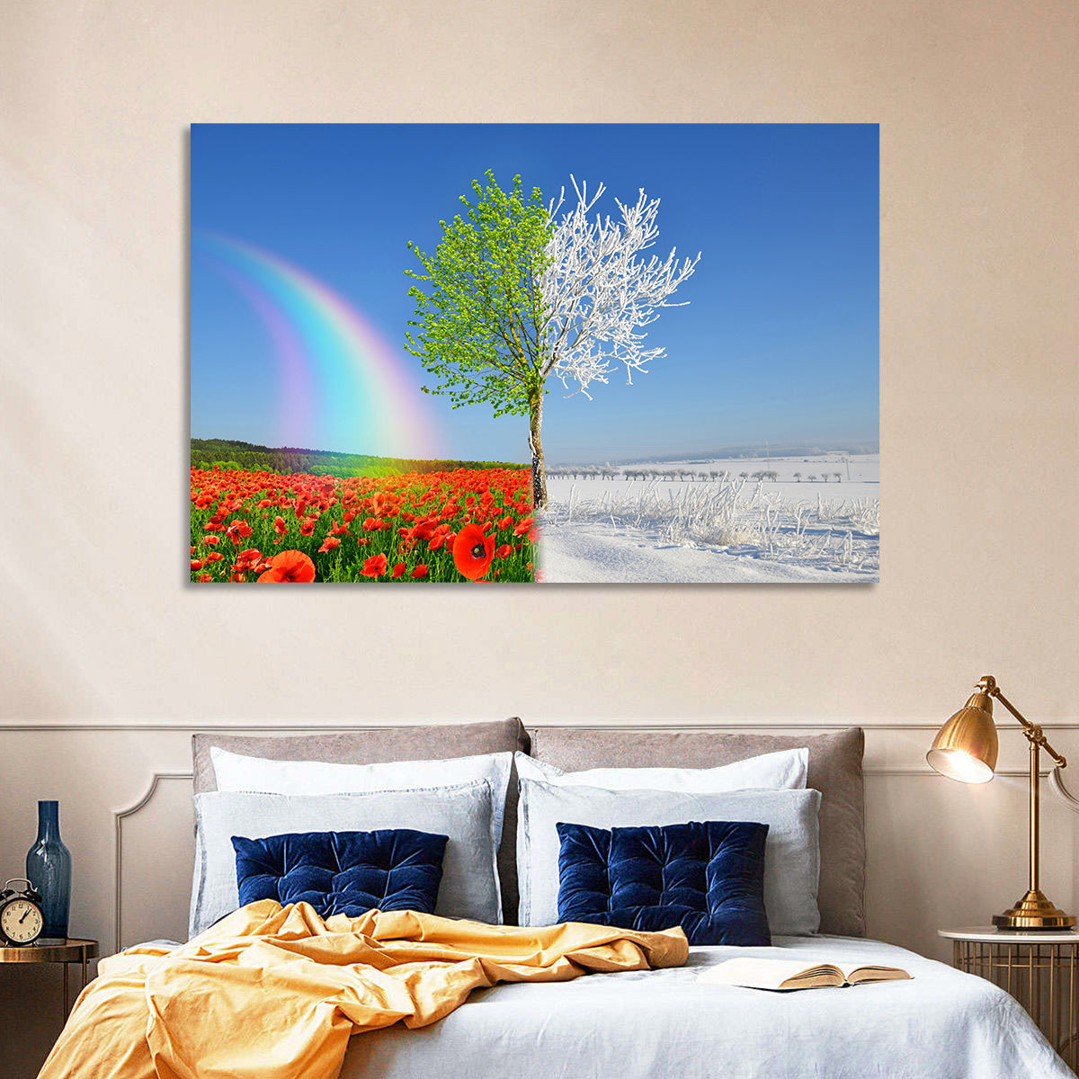 Seasonal Split Landscape Wall Art in a room, landscape
