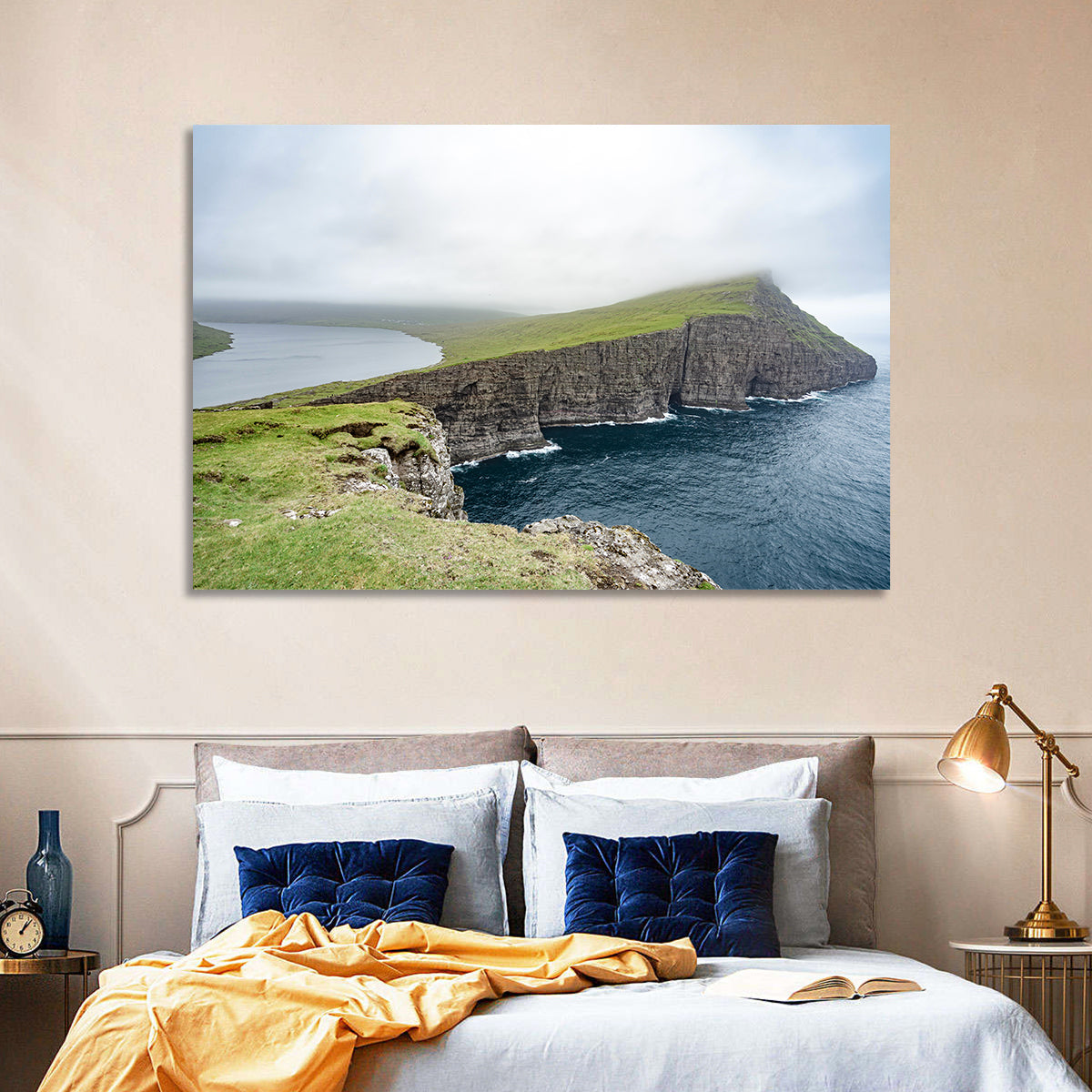 Tralanipan Cliffs Wall Art in a room, landscape