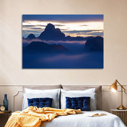 Dolomites Sunrise Silhouette Wall Art