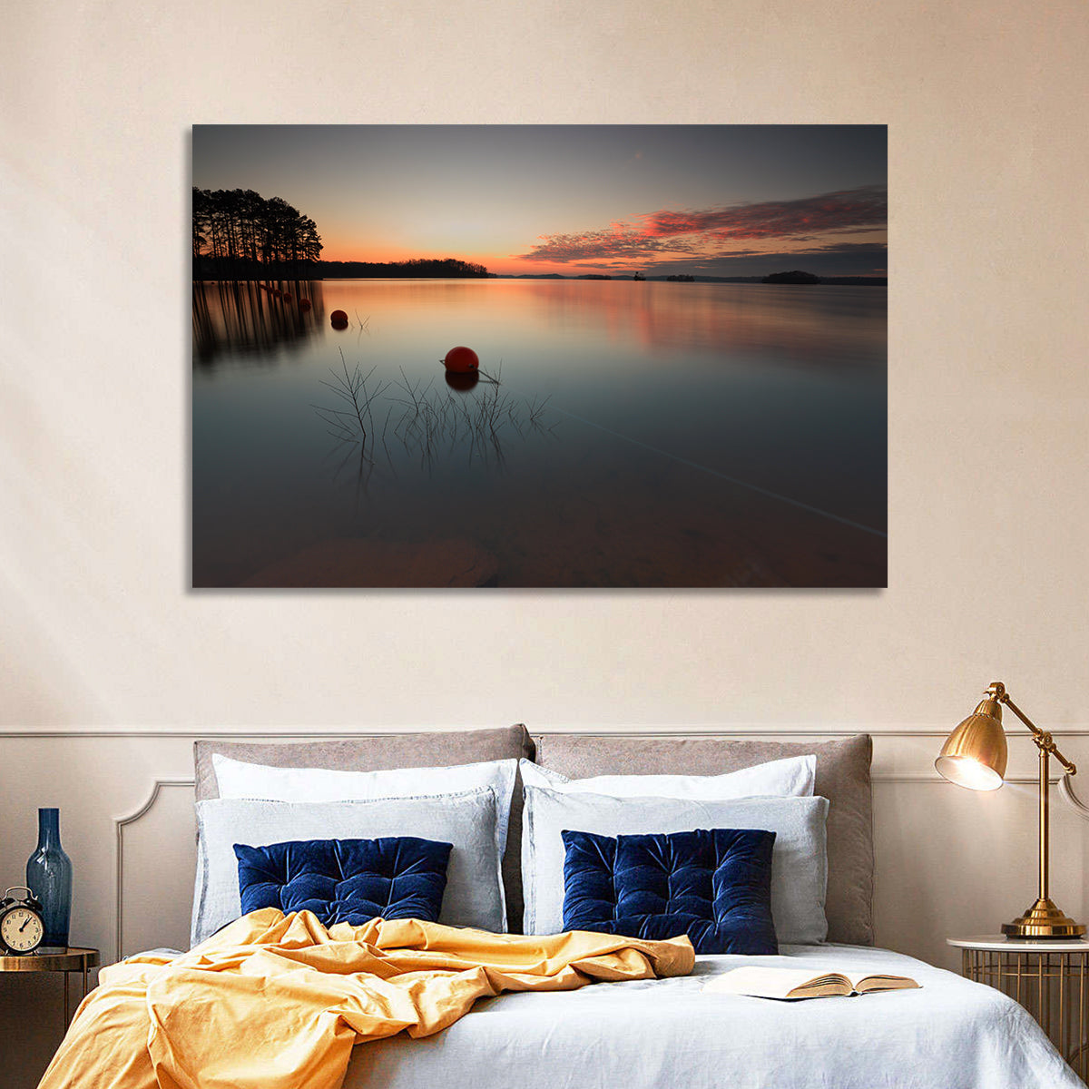Lake Lanier Buoys at Sunset Wall Art