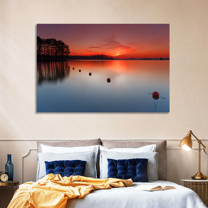 Lake Lanier Buoys at Sunset Wall Art