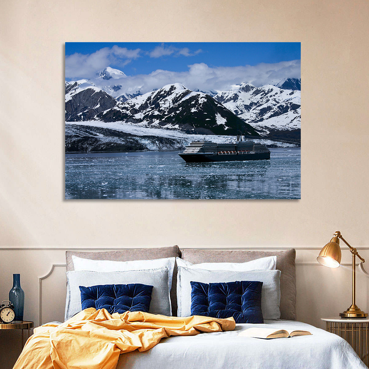 Cruise Ship in Yakutat Bay Wall Art in a room, landscape
