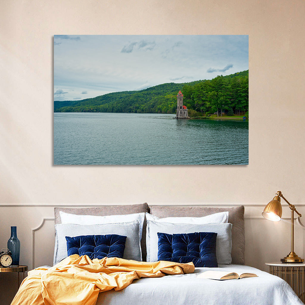 Otsego Lake View with Stone Tower Wall Art
