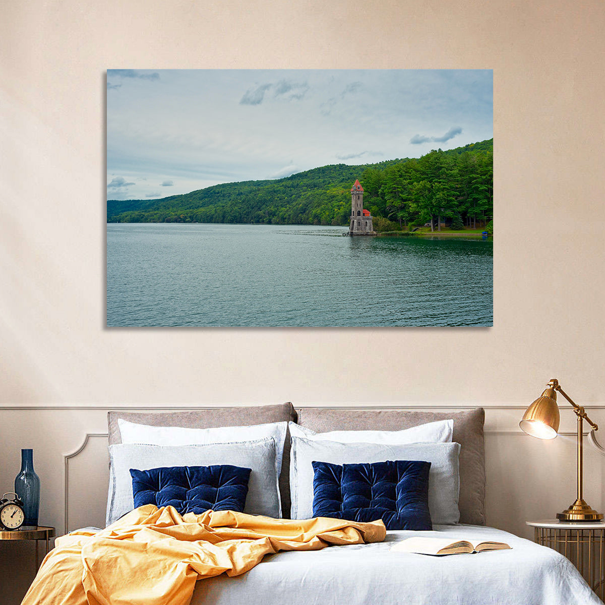 Otsego Lake View with Stone Tower Wall Art