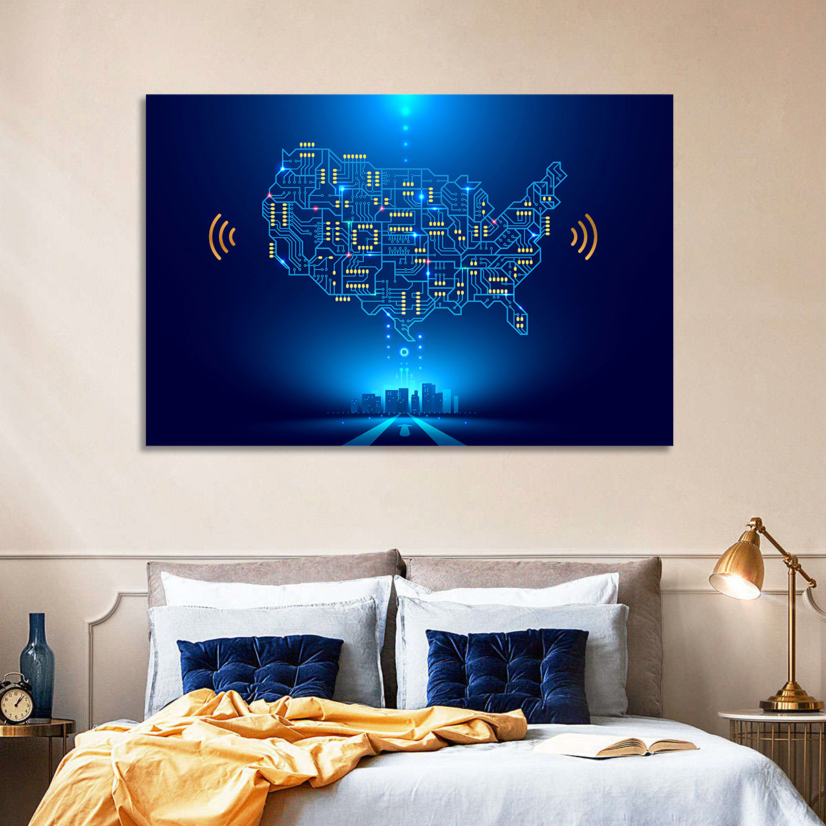 USA Circuit Map Wall Art