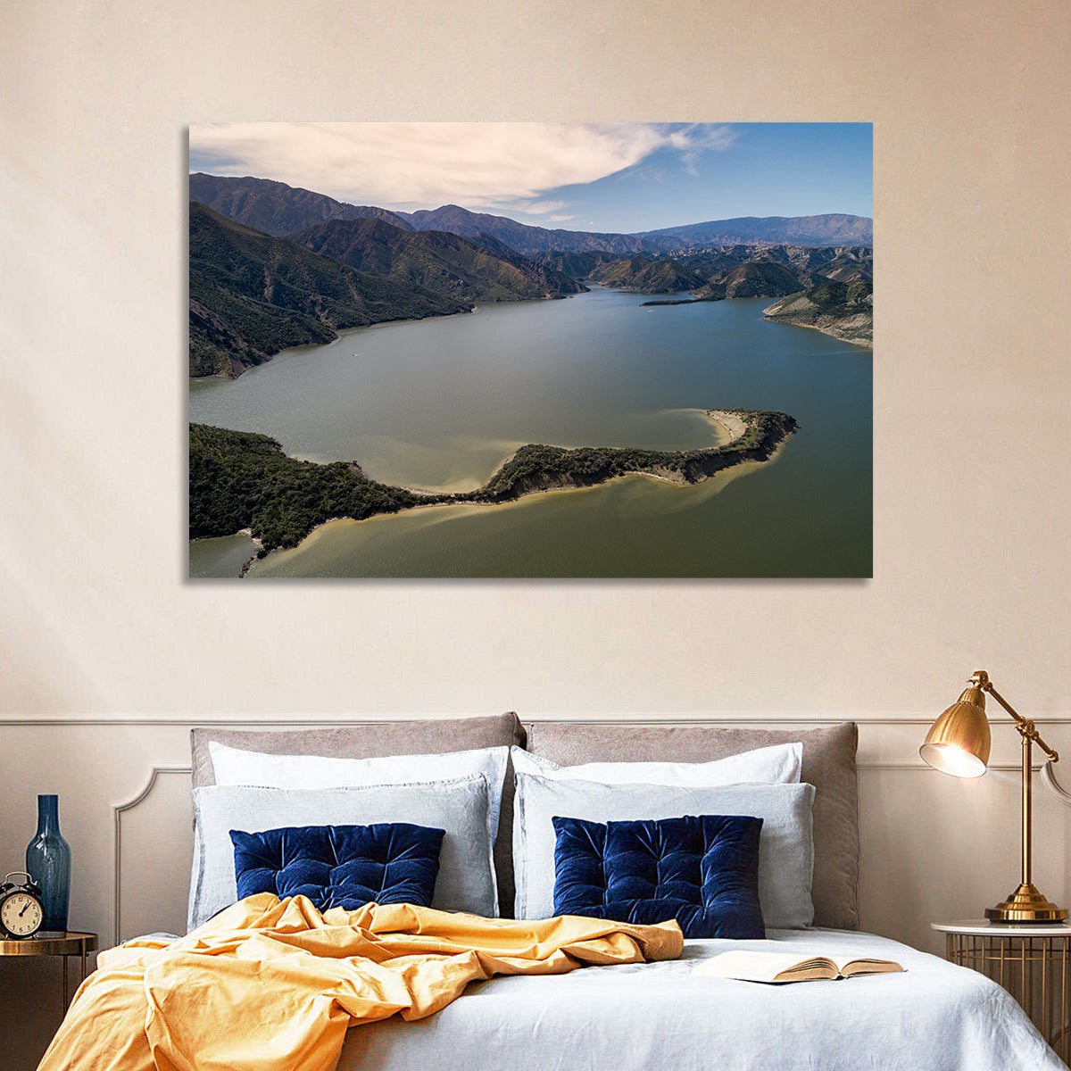 Pyramid Lake Aerial View Wall Art