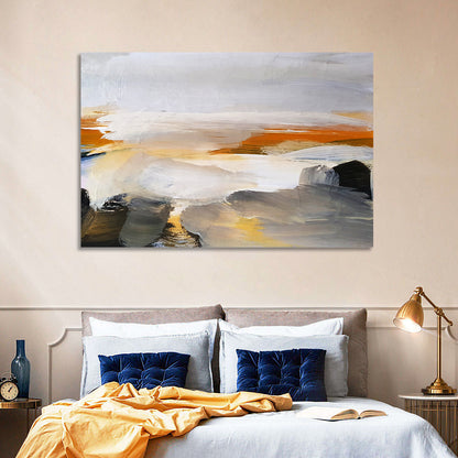 Misty Coastal Horizon Wall Art