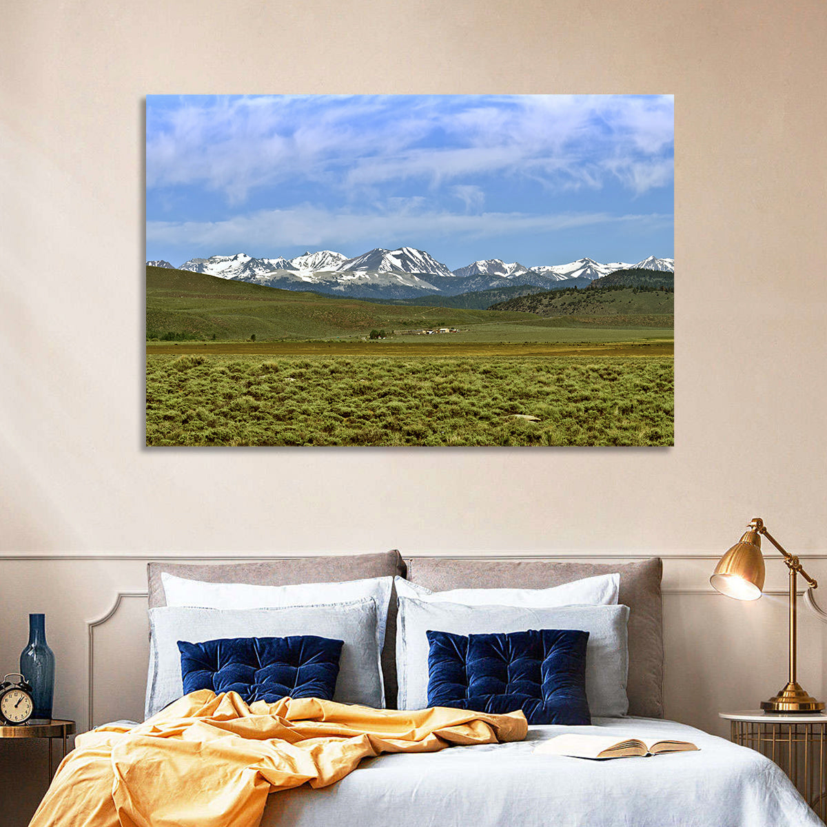 Sierra Nevada Sagebrush Plains Wall Art in a room, landscape