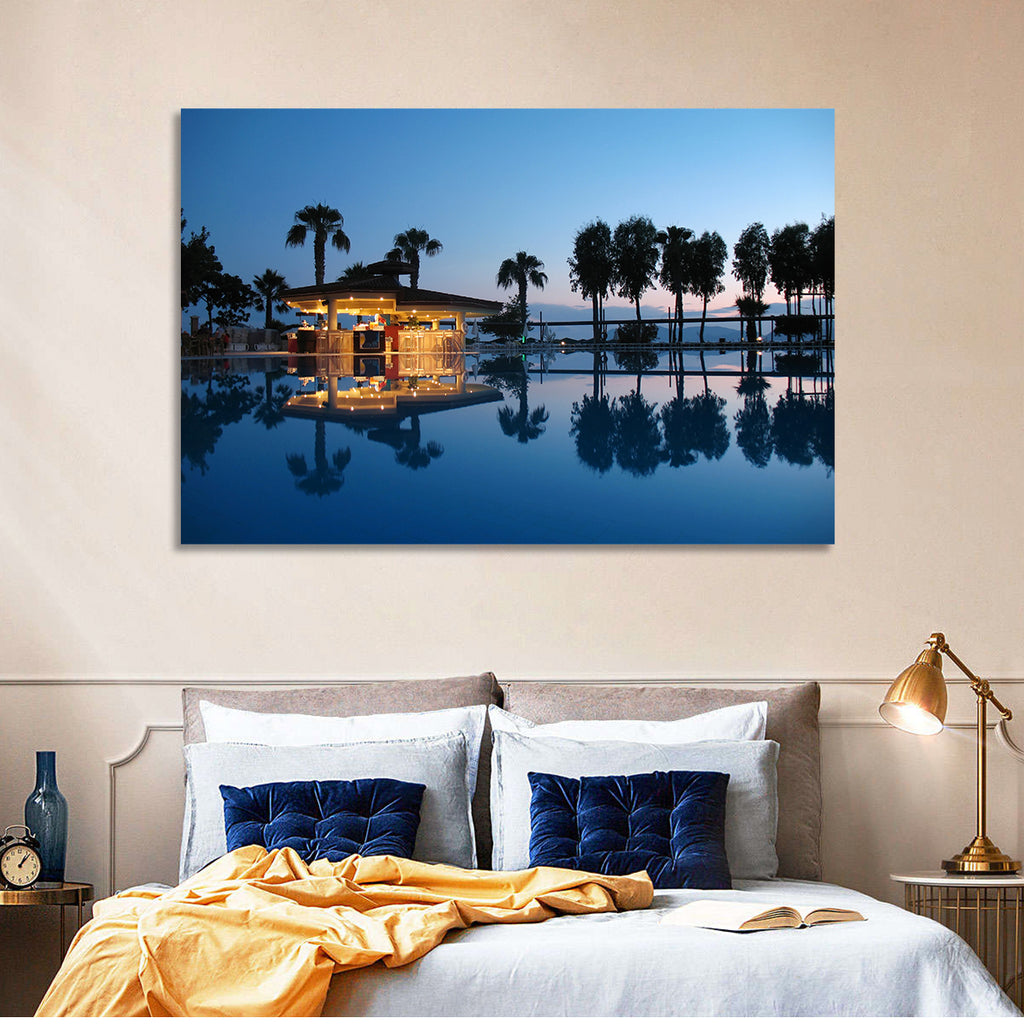 Twilight Poolside Bar Wall Art