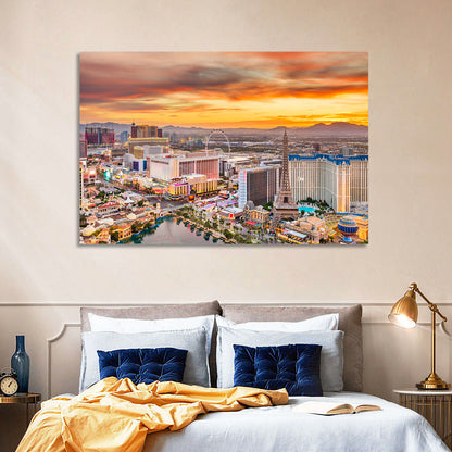 Las Vegas Strip Sunset Cityscape Wall Art
