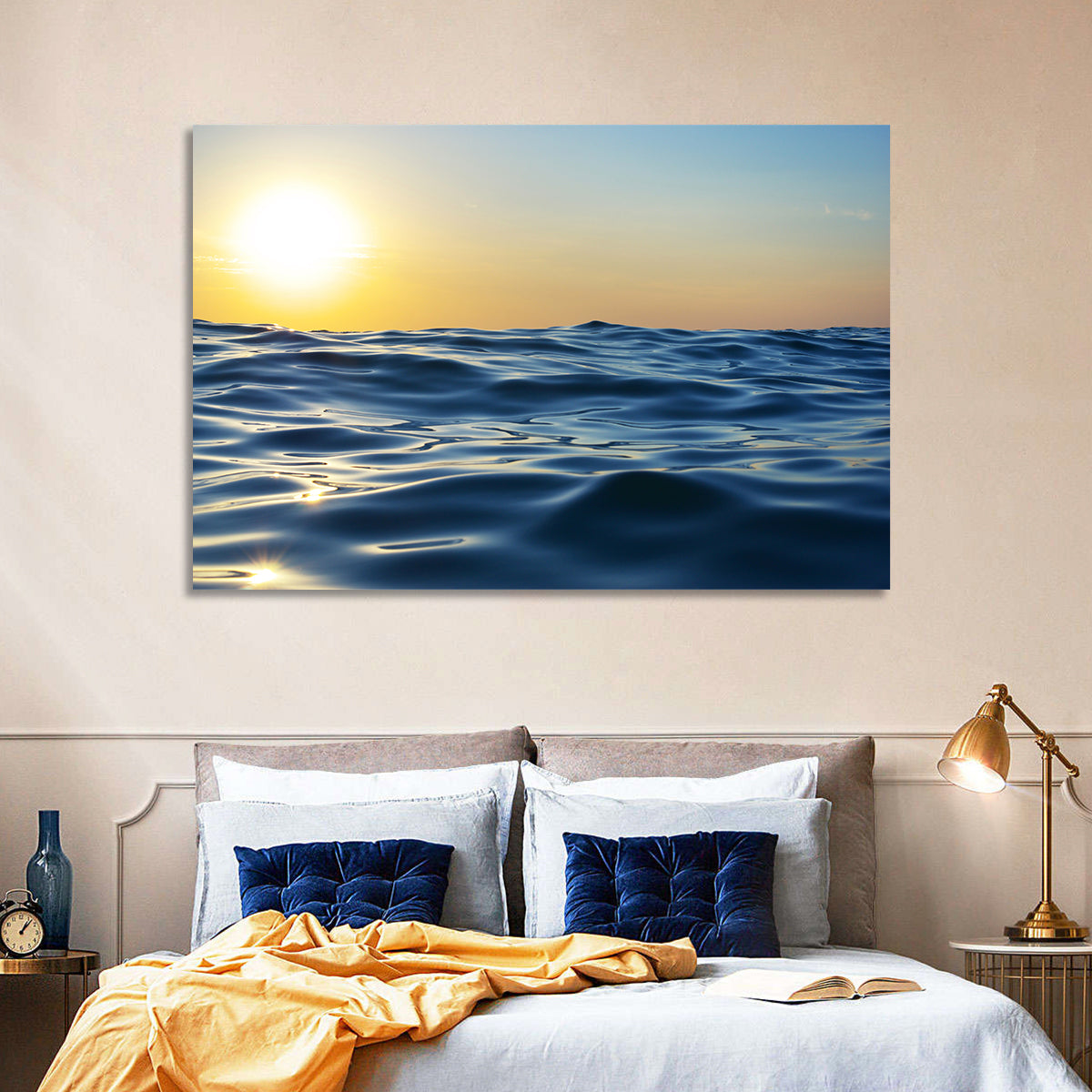 Sunset Over Calm Waves Wall Art