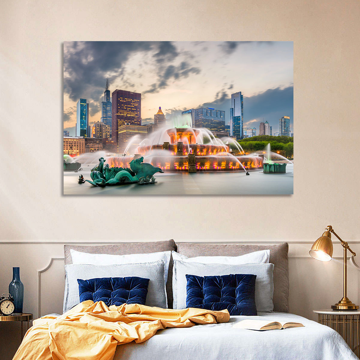 Buckingham Fountain and Chicago Skyline Wall Art