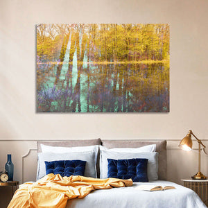 Autumn River Reflection Wall Art