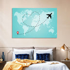 Heart Flight Map Wall Art